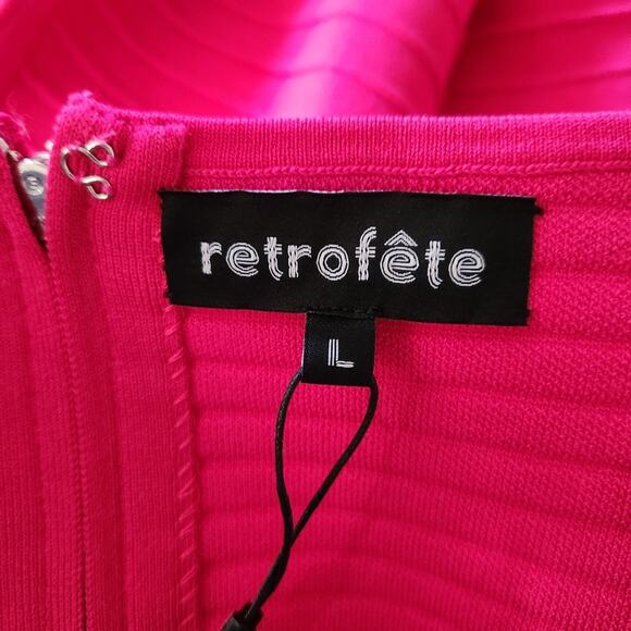 Retrofete Kylie Bandage Knit Dress Dragon Fruit Pink Size Large NWT Sleeveless - Picture 12 of 15